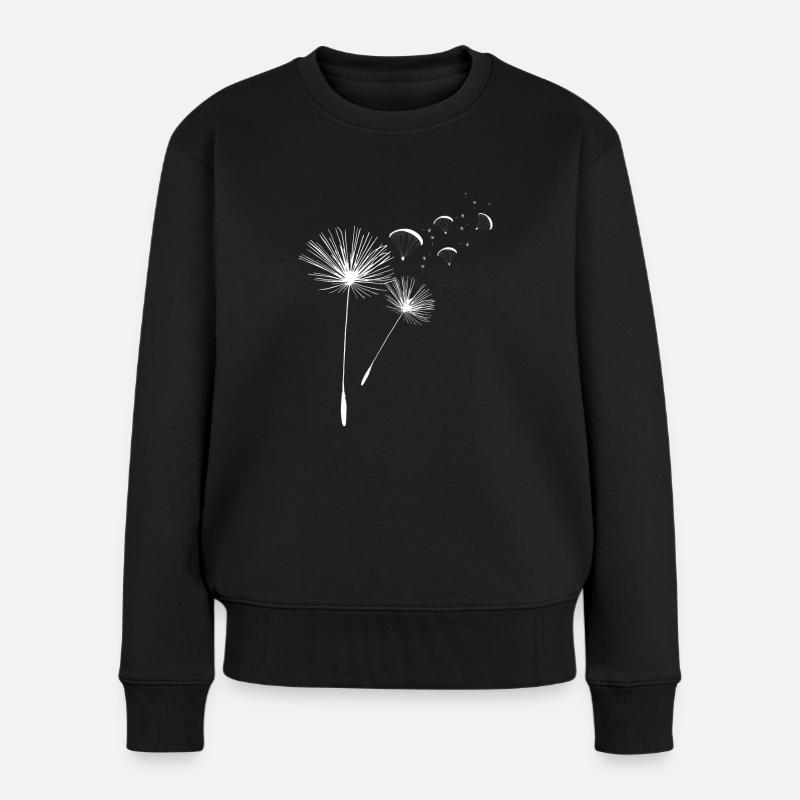 Cadeau de t-shirt de paramoteur de pissenlit - Pull Premium bio Femme - noir