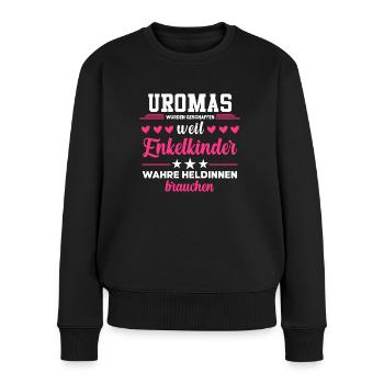 Uroma Heldin Urgroßmutter Oma Geschenke - Frauen Premium Bio Pullover - Schwarz - Vorne - Julia (174cm)