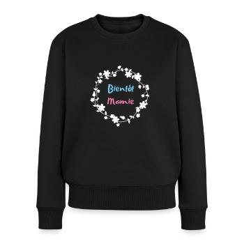 Bald Oma - Frauen Premium Bio Pullover - Schwarz - Vorne - Julia (174cm)