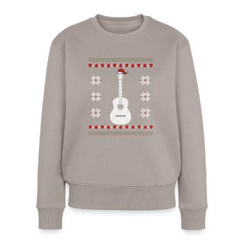Guitar Ugly Christmas - Women's Premium Organic Jumper - taupe - Front - Julia (174cm)