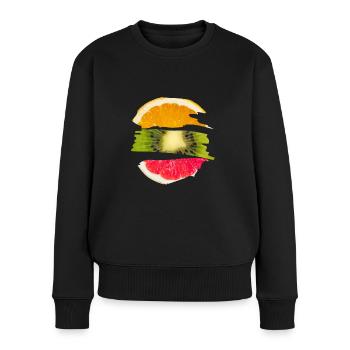 Fruits Orange Kiwi Grapefruit Fruit - Women's Premium Organic Jumper - black - Front - Julia (174cm)
