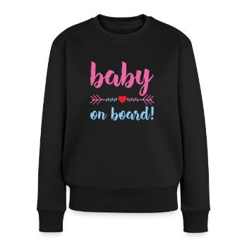 Femme enceinte Enceinte Grossesse Cadeau - Pull Premium bio Femme - noir - Devant - Julia (174cm)