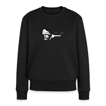 Ostsee Fischland Darss Geschenk - Frauen Premium Bio Pullover - Schwarz - Vorne - Julia (174cm)