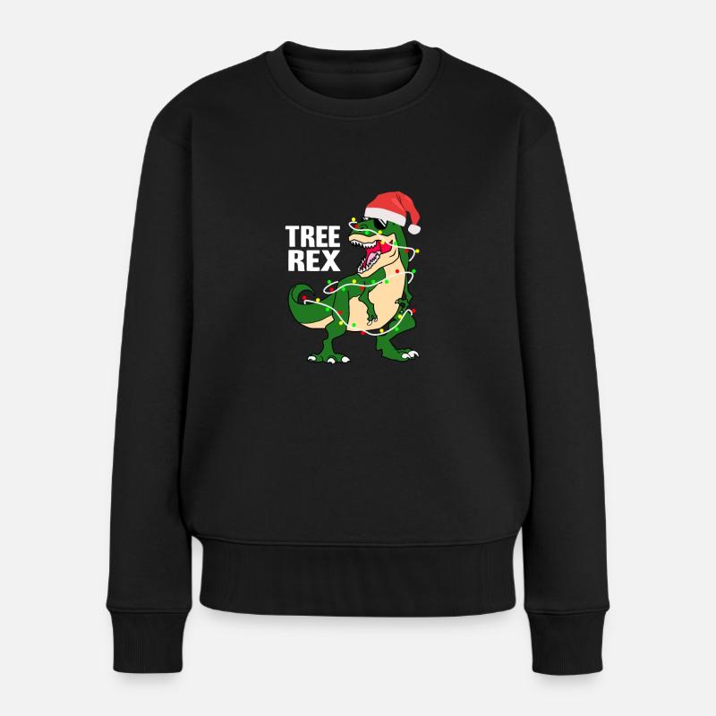 Tree Rex Weihnachten Xmas Dinosaurier Kostüm - Frauen Premium Bio Pullover - Schwarz
