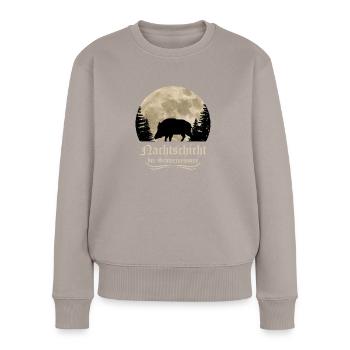 Wildschwein Keiler Jagd - Frauen Premium Bio Pullover - Taupe - Vorne - Julia (174cm)