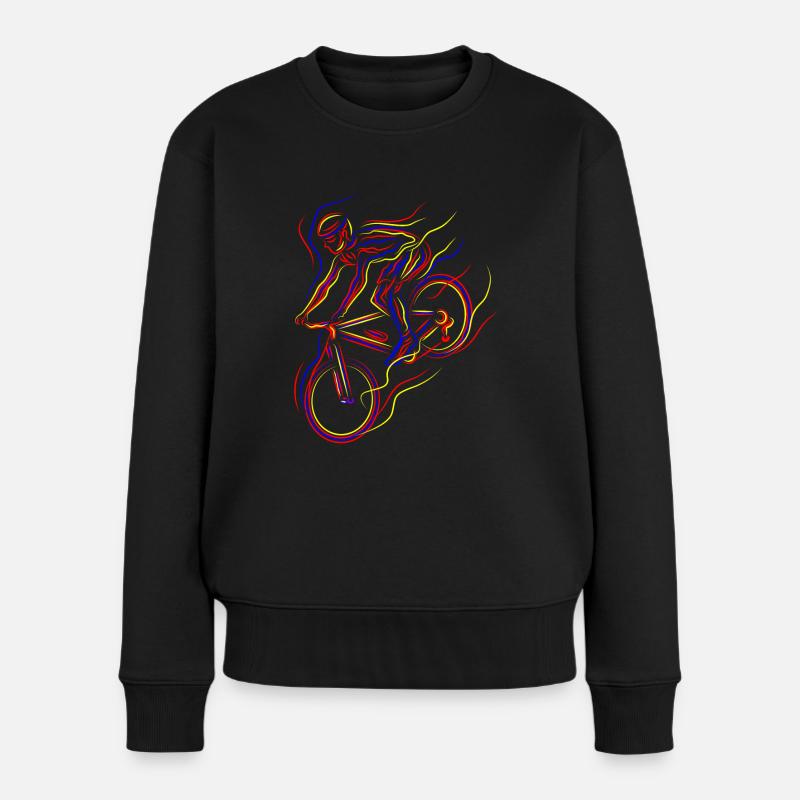 Tema ciclista MTB ciclista vernice ciclista - Maglione ecologico premium da donna - nero