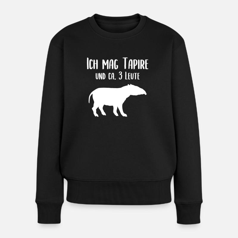 Ich Mag Tapire Lustiger Spruch Tapir Geschenk - Frauen Premium Bio Pullover - Schwarz