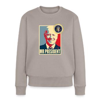 POTUS Joe Biden - Mr President Joe Biden - Women's Premium Organic Jumper - taupe - Front - Julia (174cm)