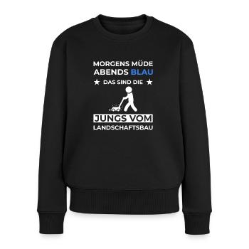 Gartenbau Landschaftsbau Landschaftsgärtner Beruf - Frauen Premium Bio Pullover - Schwarz - Vorne - Julia (174cm)