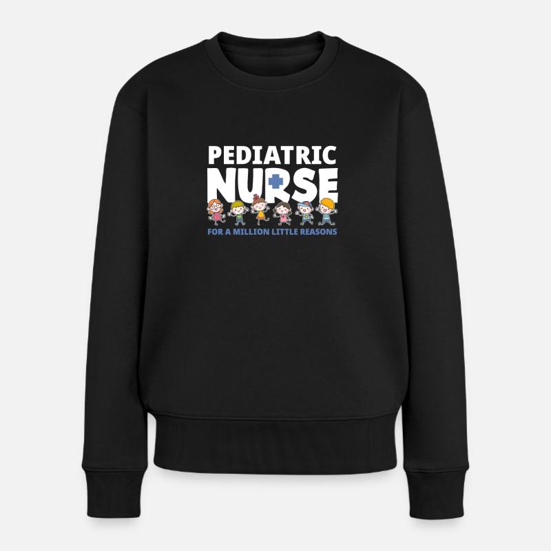 Infirmière infirmière pédiatrique - Pull Premium bio Femme - noir