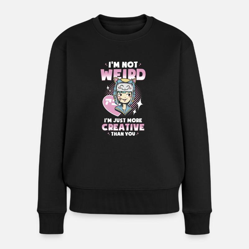 Manga Girl - Frauen Premium Bio Pullover - Schwarz