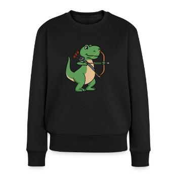 Arc et flèche de sport de tir à l'arc de dinosaure - Pull Premium bio Femme - noir - Devant - Julia (174cm)