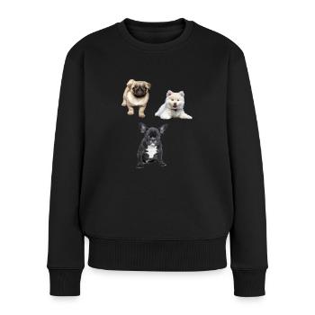 Welpe - Frauen Premium Bio Pullover - Schwarz - Vorne - Julia (174cm)