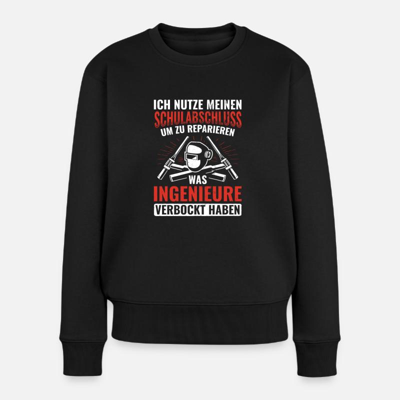 Schweissen Schweißer Schweißen - Frauen Premium Bio Pullover - Schwarz
