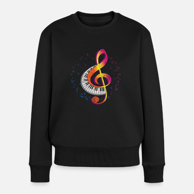 Mélodie de piano - Pull Premium bio Femme - noir