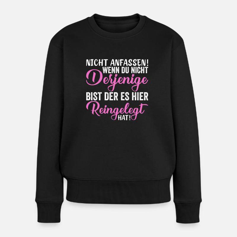 Schwanger Schwangerschaft Babybauch - Frauen Premium Bio Pullover - Schwarz