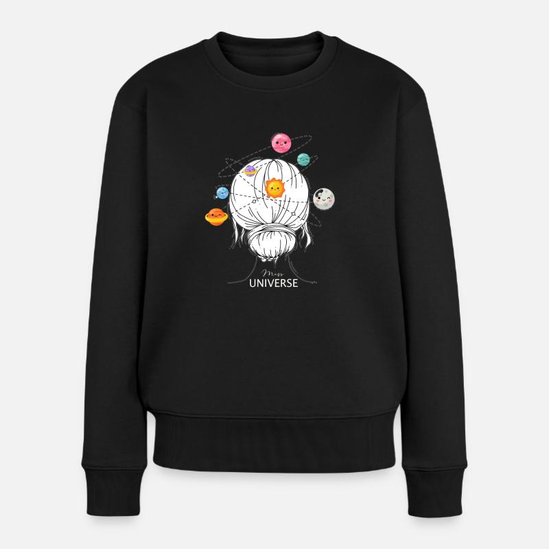 Mrs.Universe - Frauen Premium Bio Pullover - Schwarz