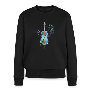 Cello Cellospieler Orchester - Frauen Premium Bio Pullover - Schwarz - Vorne - Julia (174cm)
