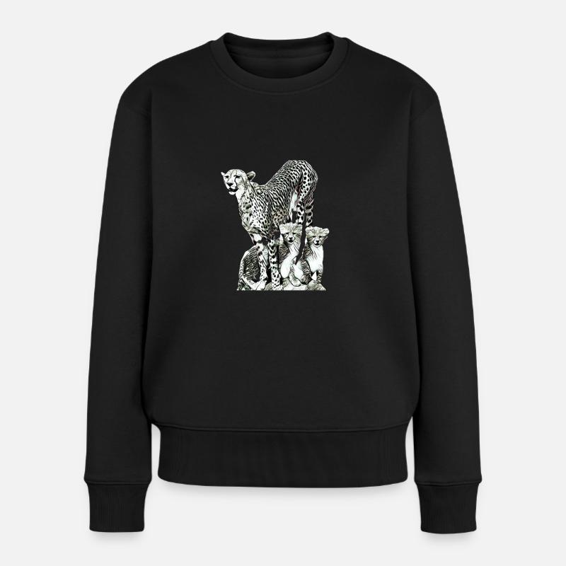 Gepard - Frauen Premium Bio Pullover - Schwarz
