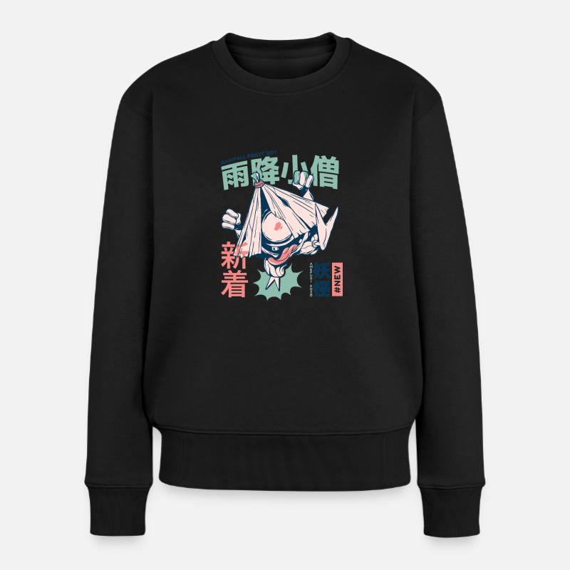Manga - Frauen Premium Bio Pullover - Schwarz