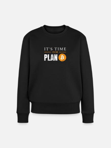 Bitcoin It's Time For Plan B - Women's Premium Organic Jumper - black