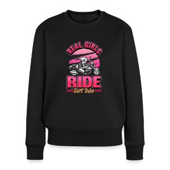 Moto fille femmes drôle cadeau de motard - Pull Premium bio Femme - noir - Devant - Julia (174cm)