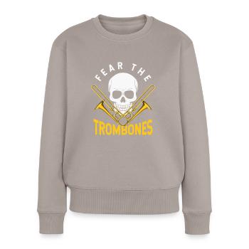 trombone - Women's Premium Organic Jumper - taupe - Front - Julia (174cm)