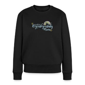 Regenbogen Kind Mama Geschenkidee Mutter Geschenk - Frauen Premium Bio Pullover - Schwarz - Vorne - Julia (174cm)
