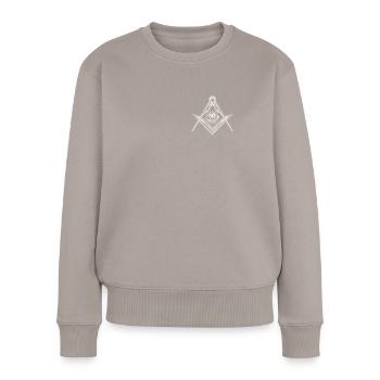 Freimauraer Maurer Illuminati Alles sehendes Auge - Frauen Premium Bio Pullover - Taupe - Vorne - Julia (174cm)
