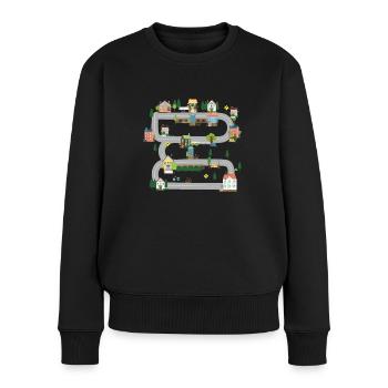 Play mat car children play carpet on back - Women's Premium Organic Jumper - black - Front - Julia (174cm)