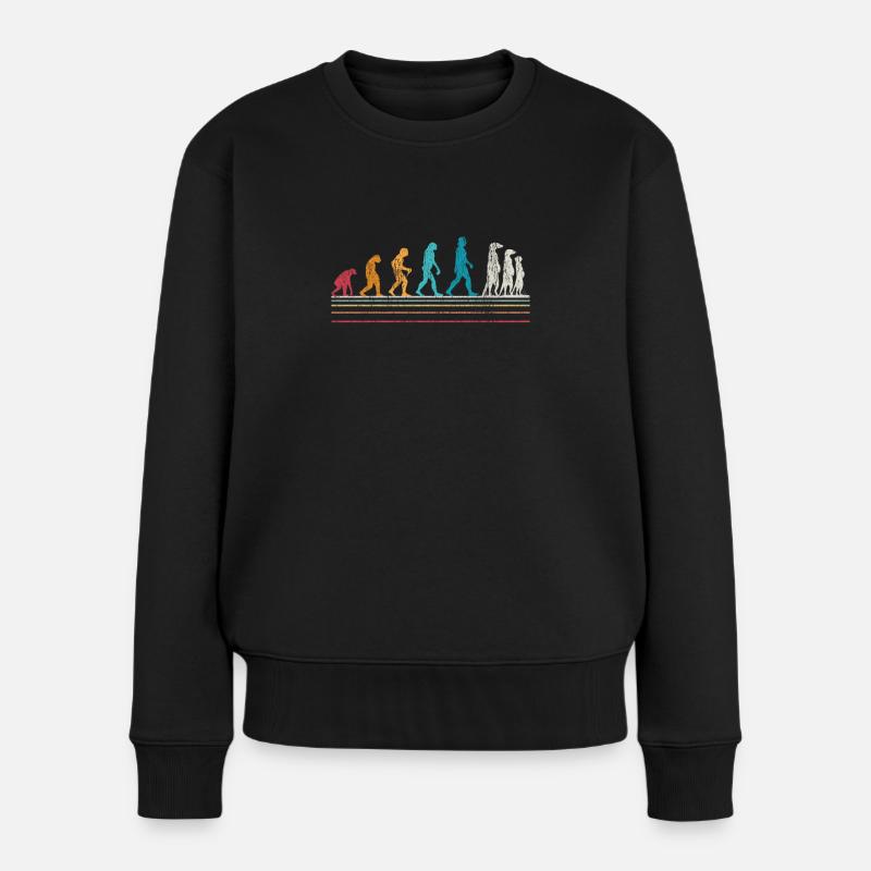 Erdmännchen Evolution Erdmännchen - Frauen Premium Bio Pullover - Schwarz