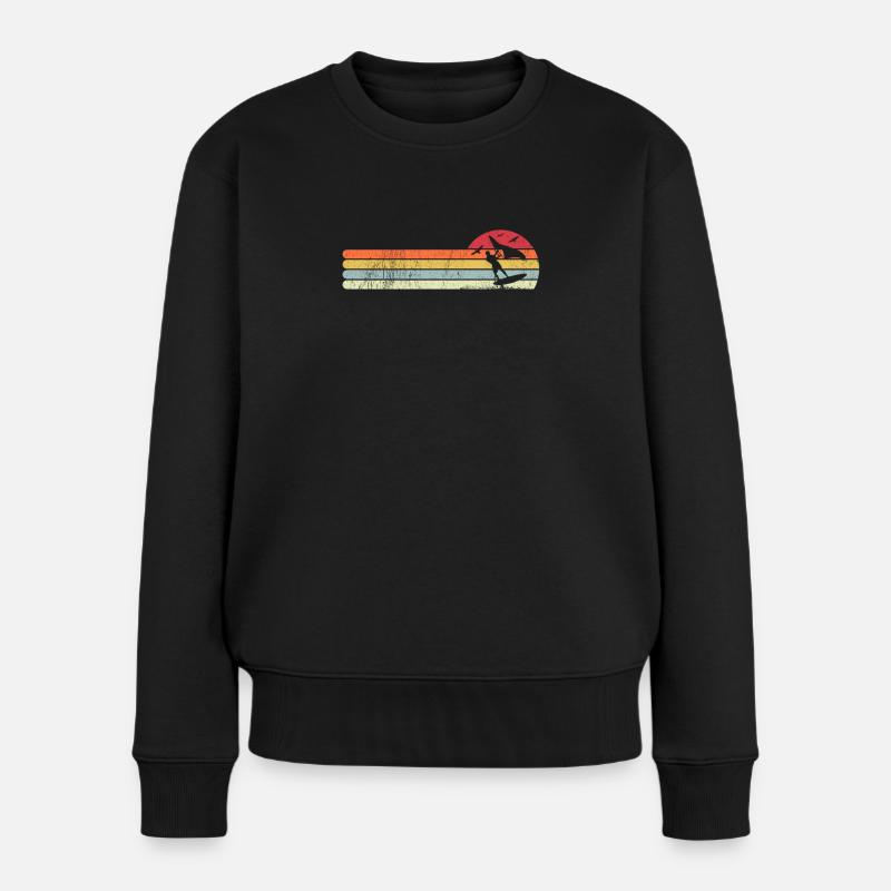 Wing Foiling Surfing wingskating wingboarding - Frauen Premium Bio Pullover - Schwarz
