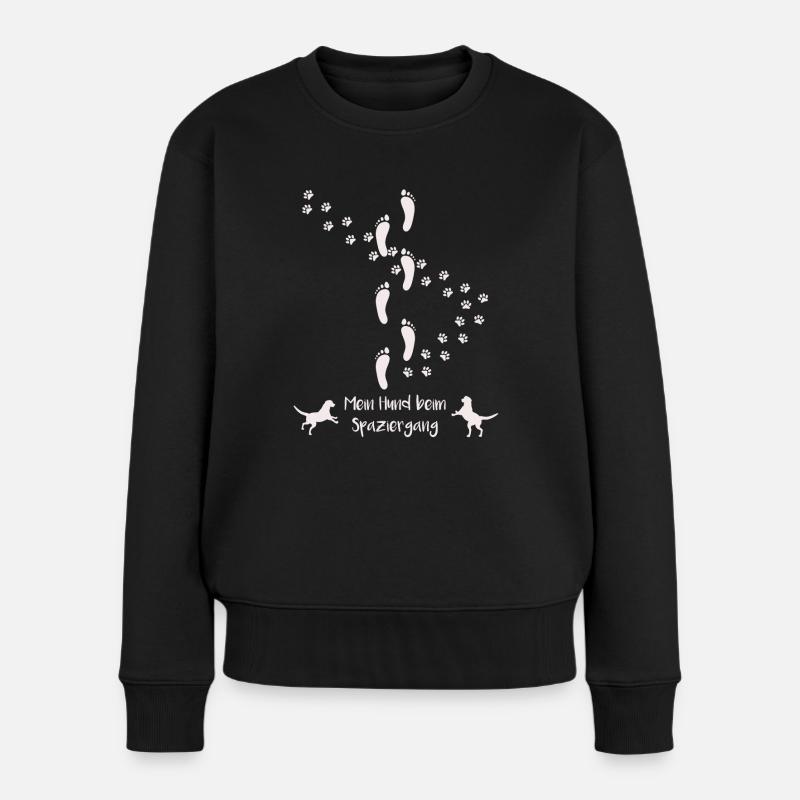 Gassirunde Hunde Spaziergang Hunde runde Pfoten - Frauen Premium Bio Pullover - Schwarz