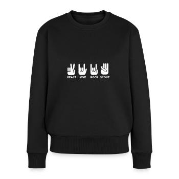 Scouts main signe scout - Pull Premium bio Femme - noir - Devant - Julia (174cm)