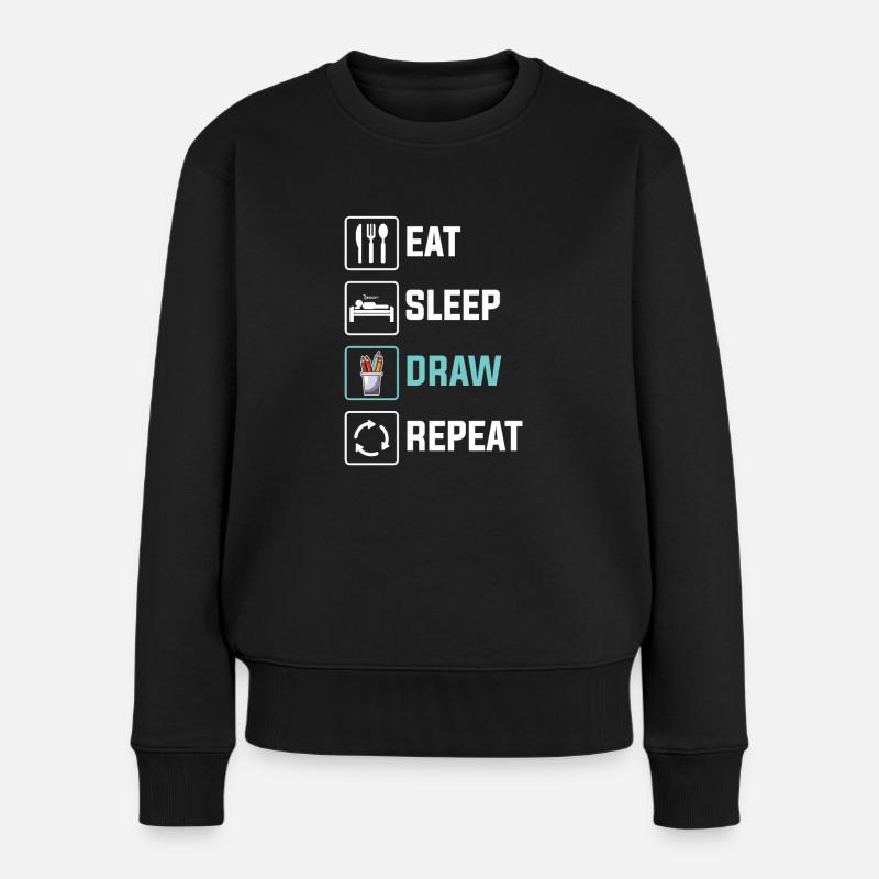 Künstler - Frauen Premium Bio Pullover - Schwarz