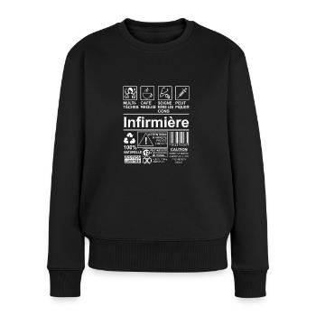 Infirmière Humour Drôles Cadeau - Pull Premium bio Femme - noir - Devant - Julia (174cm)