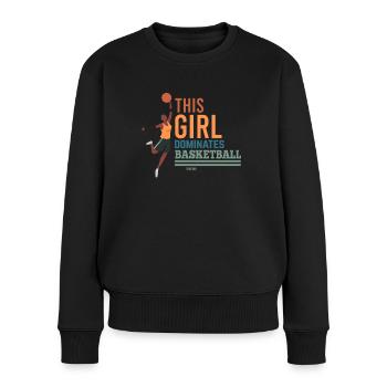 Cette fille domine le basketball - Pull Premium bio Femme - noir - Devant - Julia (174cm)