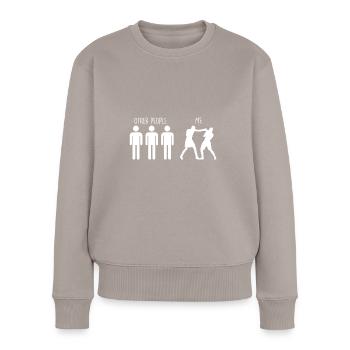 Boxing - Women's Premium Organic Jumper - taupe - Front - Julia (174cm)