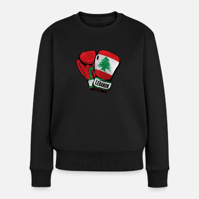 Libanon Flag, libanesiske Fighter, Libanon Boksning - Premium økologisk sweatshirt til kvinder - sort