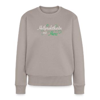 Heilpraktiker Heilpraktikerin Naturheilkunde - Frauen Premium Bio Pullover - Taupe - Vorne - Julia (174cm)