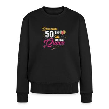 Quarantine 50th Birthday Queen T-Shirt 1971 - Women's Premium Organic Jumper - black - Front - Julia (174cm)