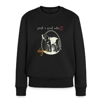 Chiens juste une fille qui aime les chiens - Pull Premium bio Femme - noir - Devant - Julia (174cm)