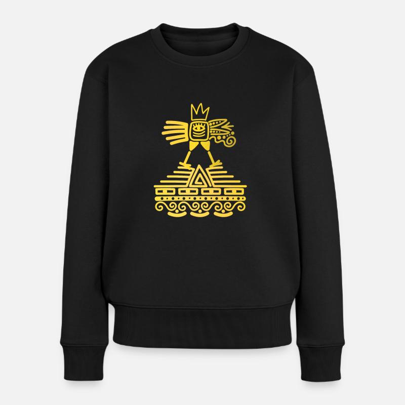 Oiseau aztèque Maya Civilisation Inca Culture ancienne - Pull Premium bio Femme - noir
