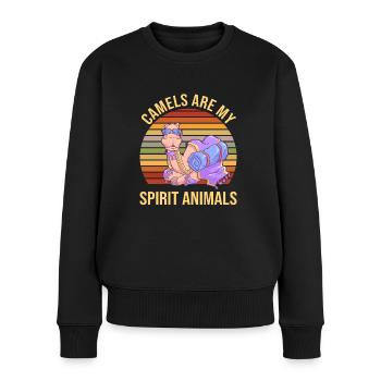 Les chameaux sont mes animaux spirituels - Pull Premium bio Femme - noir - Devant - Julia (174cm)