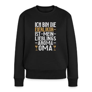 Lustige Sprüche Alkohol Eierlikör Oma Trinkreime - Frauen Premium Bio Pullover - Schwarz - Vorne - Julia (174cm)