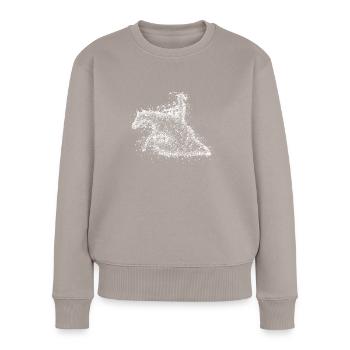 Reining - Sliding Horse - Women's Premium Organic Jumper - taupe - Front - Julia (174cm)