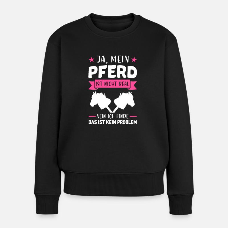 Hobby Horse Hobby Horsing Steckenpferd Geschenk - Frauen Premium Bio Pullover - Schwarz