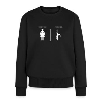 Your Girlfriend My Girlfriend Pole Dance - Frauen Premium Bio Pullover - Schwarz - Vorne - Julia (174cm)