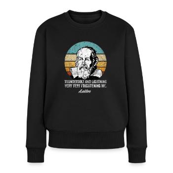 Thunderbolt lightning Galileo Philosoph Physik - Frauen Premium Bio Pullover - Schwarz - Vorne - Julia (174cm)