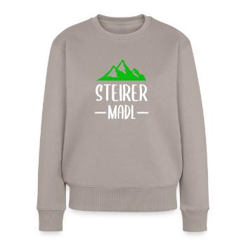 Steirer Madl Steiermark Geschenk - Frauen Premium Bio Pullover - Taupe - Vorne - Julia (174cm)